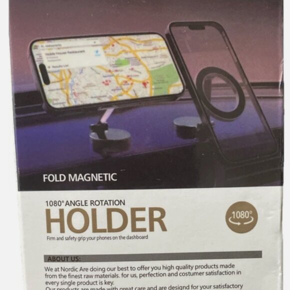 New Fold Magnetic Cell Phone Holder 1080 angle rotation - Dashboard Mount - Picture 3 of 3